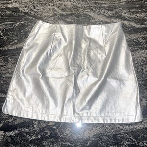 Silver Faux Leather skirt